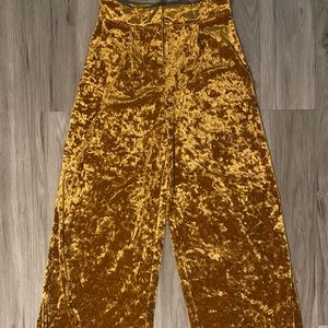 crushed velvet high rise gold pants size medium